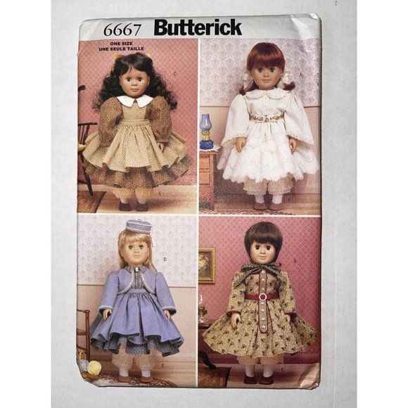 Butterick Two Vintage 18" Doll Sewing Patterns #5110 & Pattern #6667 both Uncut - Picture 6 of 12